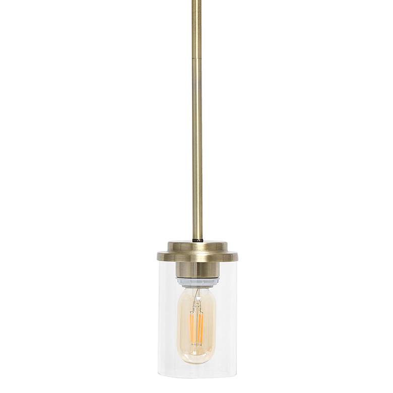Image 2 Studio Loft 5 3/4" Wide Antique Brass Mini Pendant