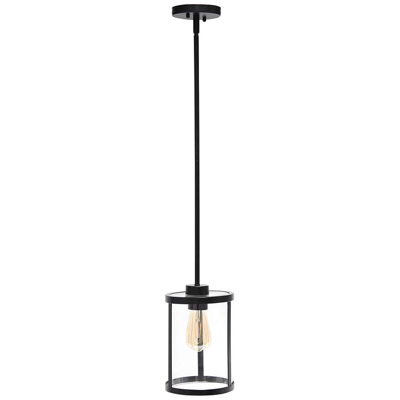 Image 2 Studio Loft 6 3/4" Wide Black Metal Mini Pendant