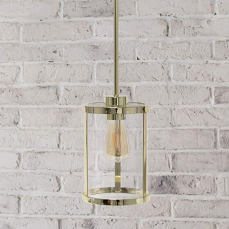 Image 1 Studio Loft 6 3/4" Wide Gold Metal Mini Pendant