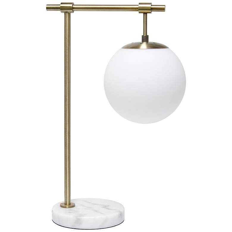 Image 2 Studio Loft Antique Brass and Marble Globe Accent Table Lamp