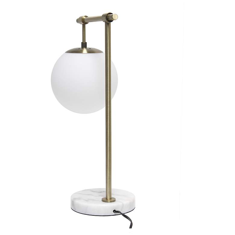 Image 7 Studio Loft Antique Brass and Marble Globe Accent Table Lamp more views