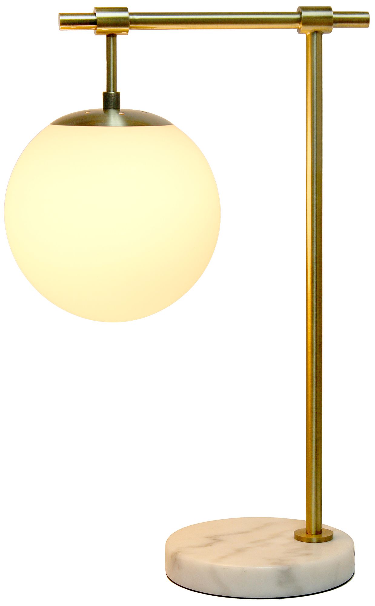 Studio Loft Antique Brass and Marble Globe Accent Table Lamp