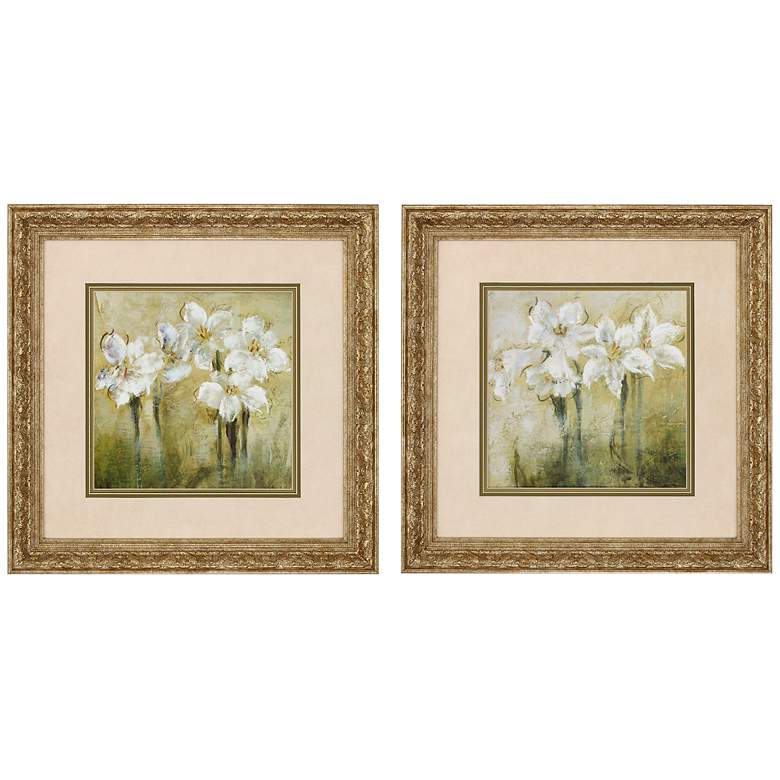 Image 1 Study in White 22 inch Square 2-Piece Print Wall Art Set