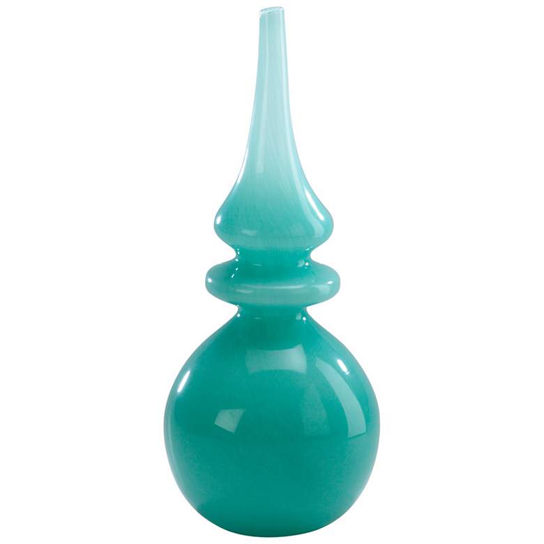 Image 1 Stupa Turquoise 13 1/2 inch High Glass Vase