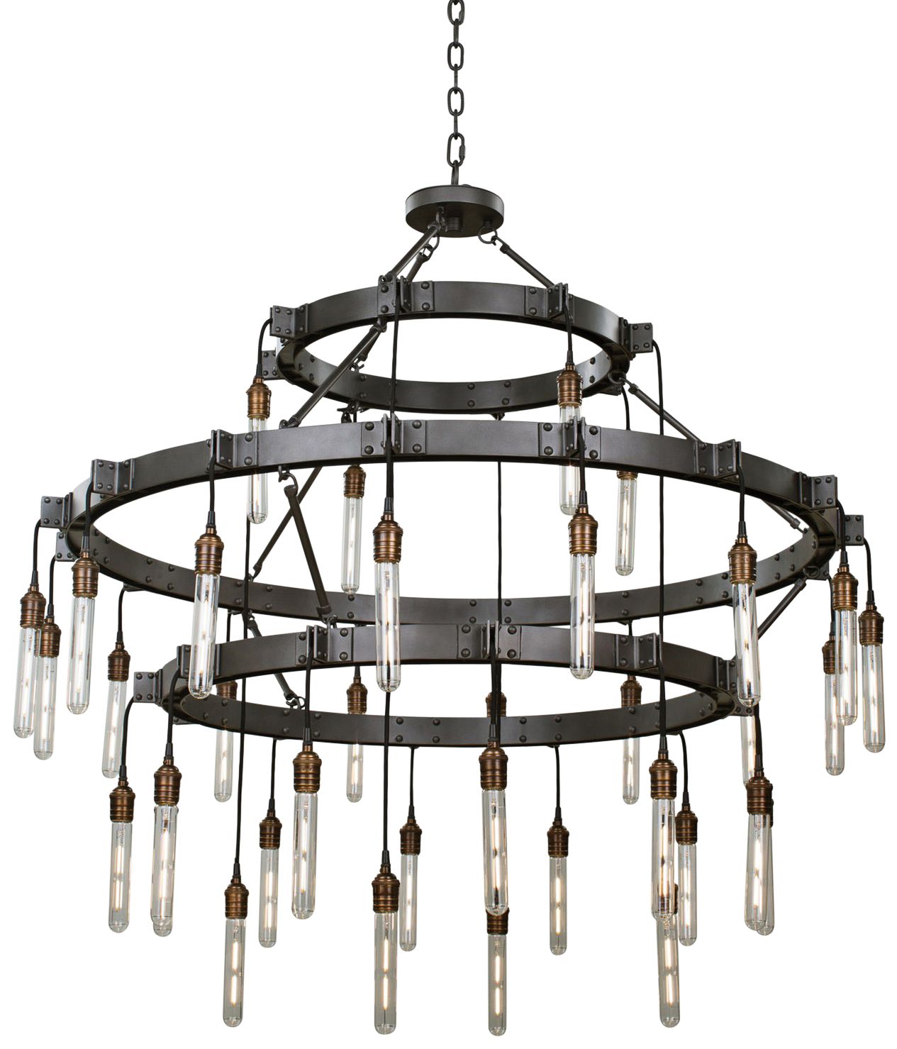 3 tier wagon wheel chandelier