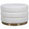 StyleCraft 15" High Ivory Brass Ottoman