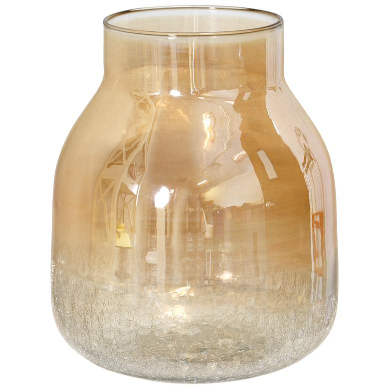 Image 1 StyleCraft 16" High Gold Ombre Crackle Glass Vase