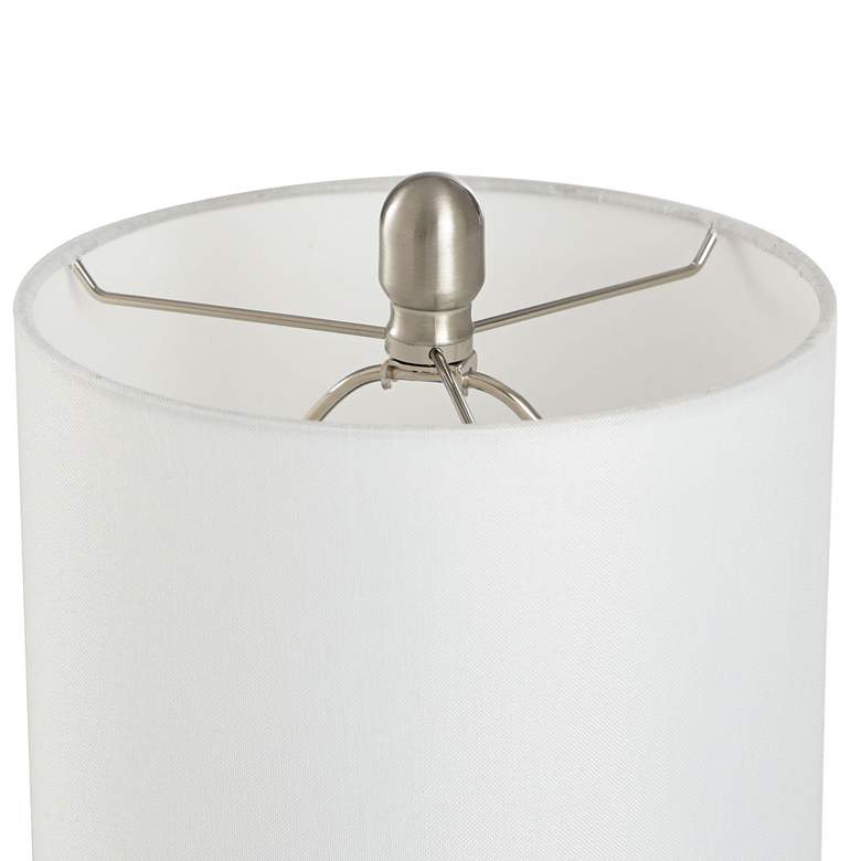 Image 3 Stylecraft 18 1/2" White Linen Shade Lilac Purple Accent Table Lamp more views
