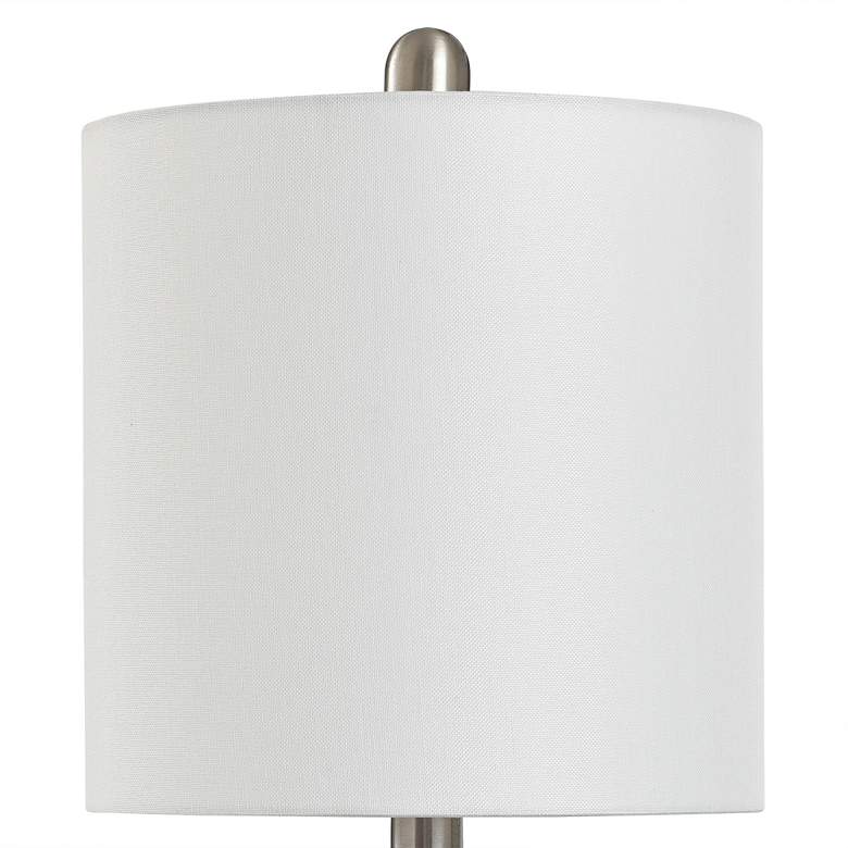 Image 4 Stylecraft 18 1/2" White Linen Shade Lilac Purple Accent Table Lamp more views