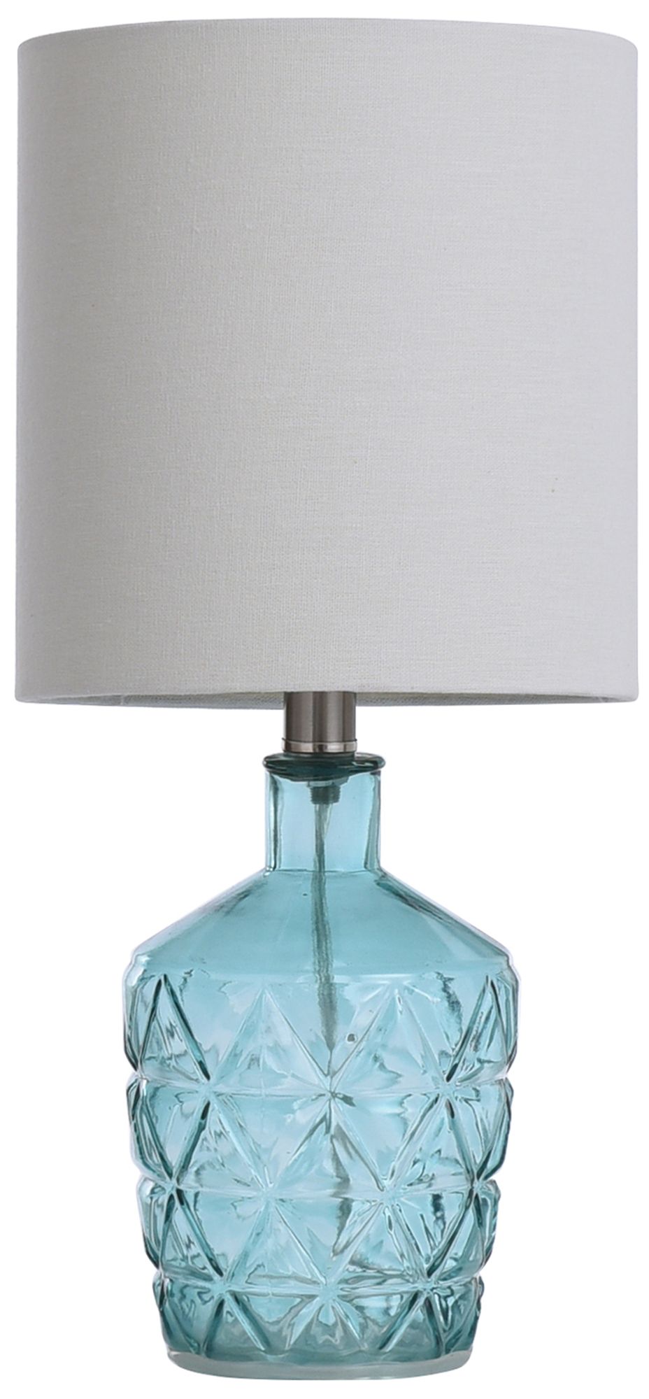Stylecraft 18" High Textured Blue Glass Accent Table Lamp
