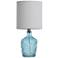 Stylecraft 18" High Textured Blue Glass Accent Table Lamp