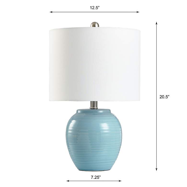 Image 6 Stylecraft 20.5" High Light Blue Crackle Ceramic Accent Table Lamp more views
