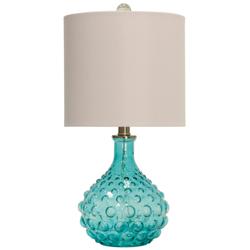 Stylecraft 20&quot; Coastal Blue Textured Glass Table Lamp