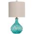 Stylecraft 20" Coastal Blue Textured Glass Table Lamp