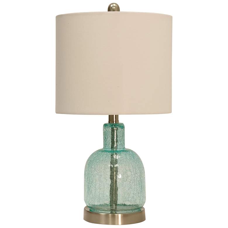 Image 1 Stylecraft 20" High Green Glass Accent Table Lamp