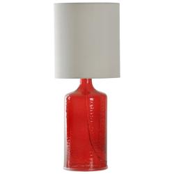 Stylecraft 21.5&quot; High Farmhouse Red Glass Table Lamp