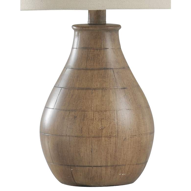 Image 4 Stylecraft 21 1/4" High Faux Oak Wood Panel Table Lamp more views