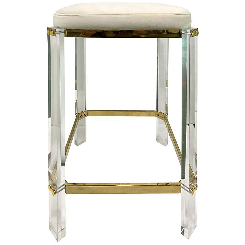 Image 1 StyleCraft 24.5" High Clear Brass Cream Counter Stool