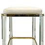 2_StyleCraft 24.5" High Clear Brass Cream Counter Stool more views