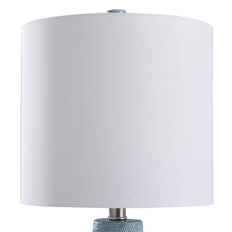 Image 4 Stylecraft 24.5 inch High Coastal Blue Textured Ceramic Table Lamp more views