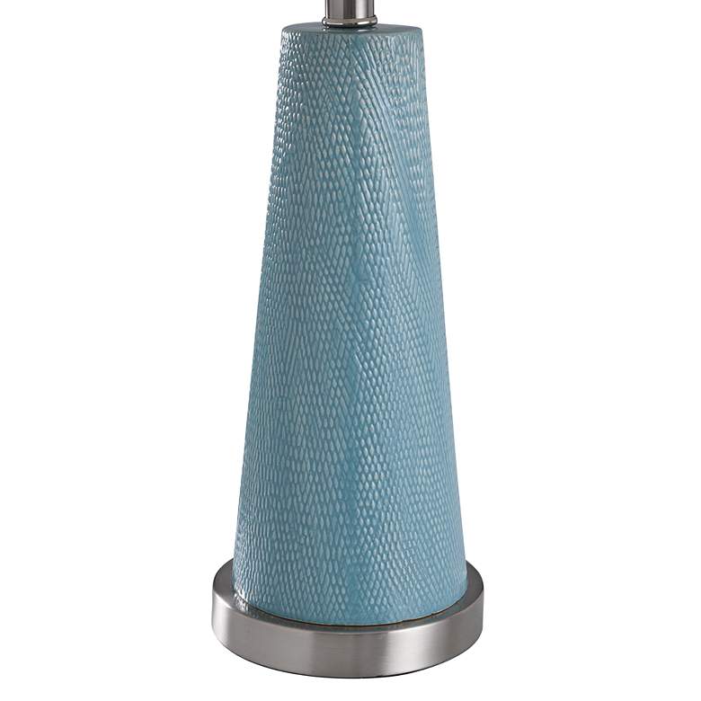 Image 5 Stylecraft 24.5 inch High Coastal Blue Textured Ceramic Table Lamp more views