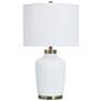 1_StyleCraft 27.75"H Satin Halifax White And Gold Table Lamp w/ White Sh