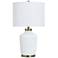 StyleCraft 27.75"H Satin Halifax White And Gold Table Lamp w/ White Sh