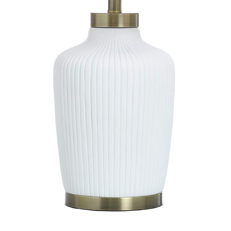 Image 3 StyleCraft 27.75"H Satin Halifax White And Gold Table Lamp w/ White Sh more views