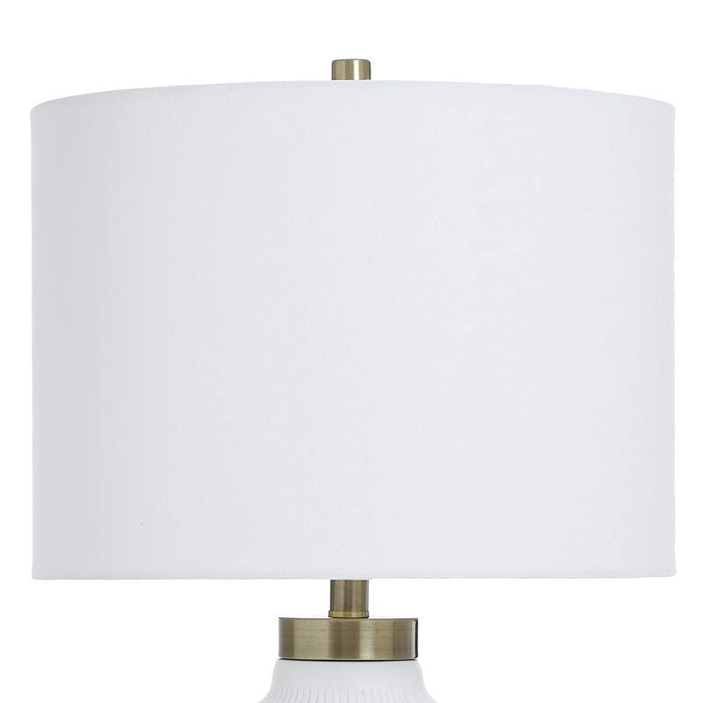 Image 4 StyleCraft 27.75"H Satin Halifax White And Gold Table Lamp w/ White Sh more views