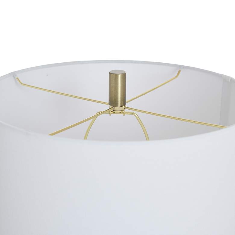 Image 5 StyleCraft 27.75"H Satin Halifax White And Gold Table Lamp w/ White Sh more views