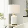6_StyleCraft 27.75"H Satin Halifax White And Gold Table Lamp w/ White Sh more views