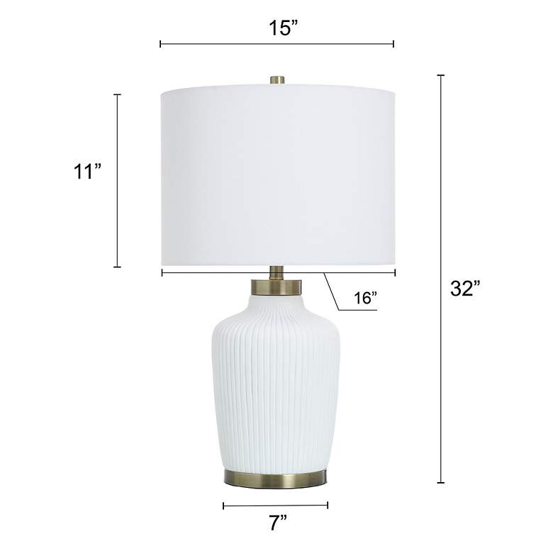 Image 7 StyleCraft 27.75"H Satin Halifax White And Gold Table Lamp w/ White Sh more views