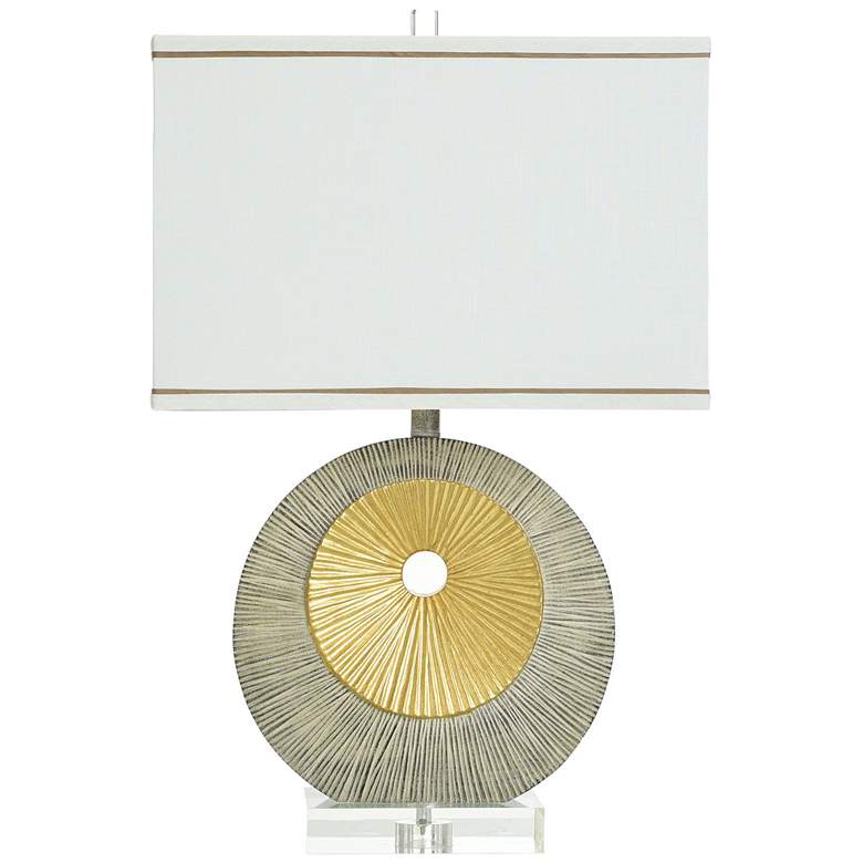 Image 1 StyleCraft 28.5"H Morris Gold Table Lamp w/ Off White And Taupe Shade