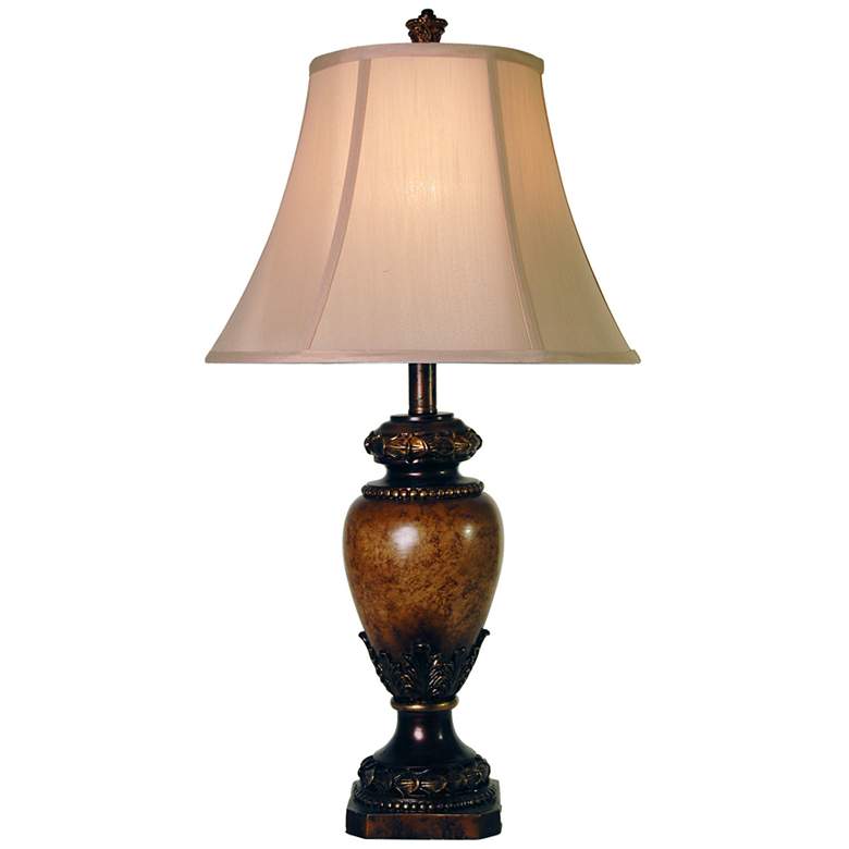 Image 1 Stylecraft 28 1/2" High Faux Brown Marble Traditional Table Lamp