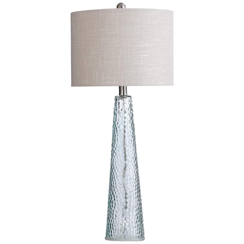 Image 2 Stylecraft 29.5 Beige and Blue Glass Table Lamp