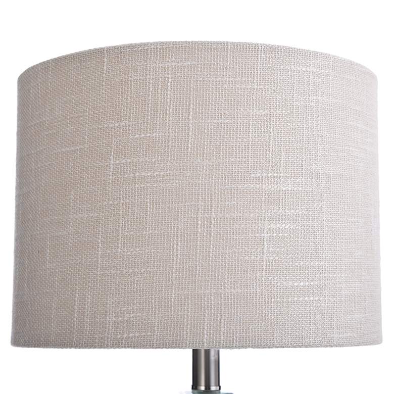 Image 4 Stylecraft 29.5 Beige and Blue Glass Table Lamp more views