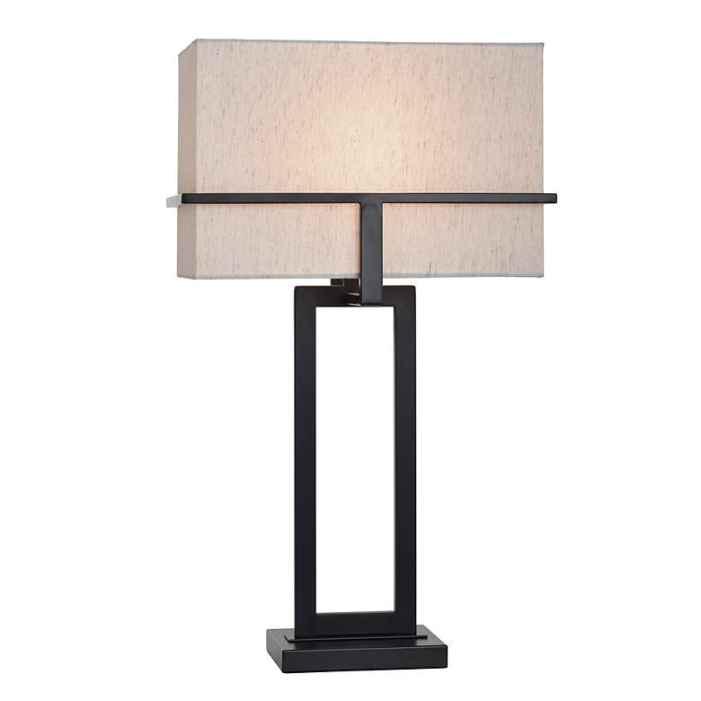 Image 2 StyleCraft 29.5"H Tabby Black Contemporary Table Lamp w/ Beige Shade more views