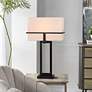 6_StyleCraft 29.5"H Tabby Black Contemporary Table Lamp w/ Beige Shade more views