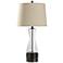 StyleCraft 29.75"H Ketter Bronze Glass Table Lamp With Natural Shade