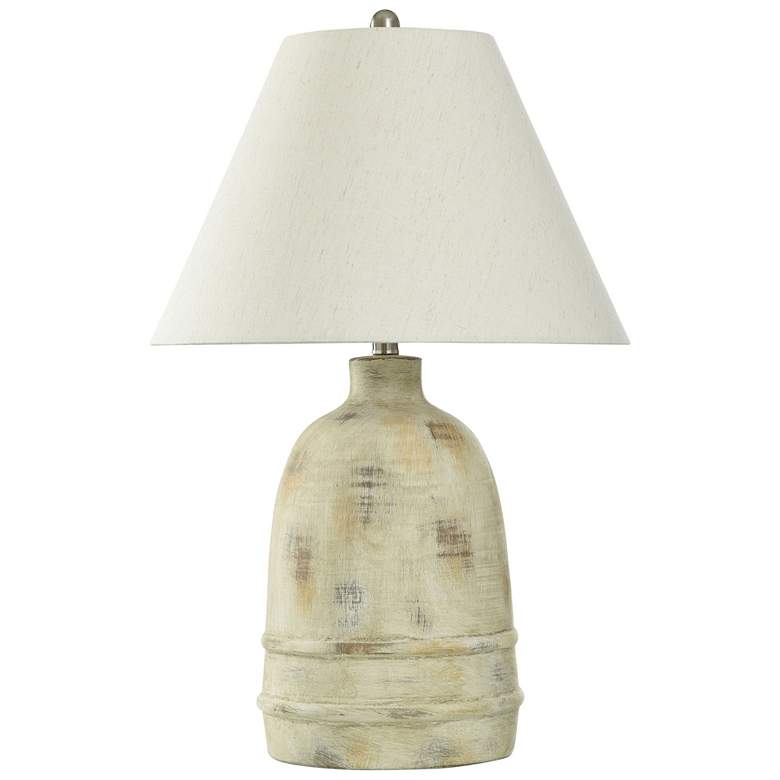 Image 1 StyleCraft 29" High Almond Latte Ceramic Table Lamp With White Shade
