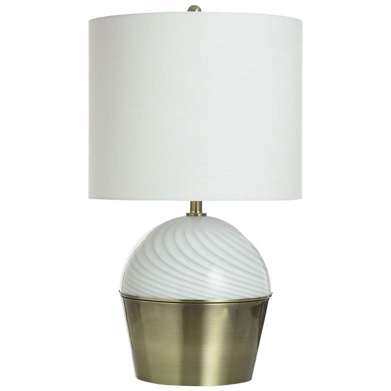 Image 1 StyleCraft 29" High Whipped Gold Nit Lite Metal And Glass Table Lamp