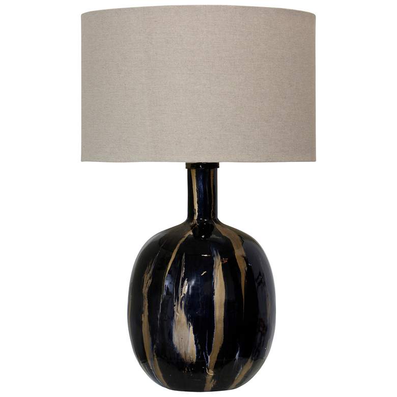 Image 1 StyleCraft 30.5"H Gold Black Table Lamp w/ Beige Shade