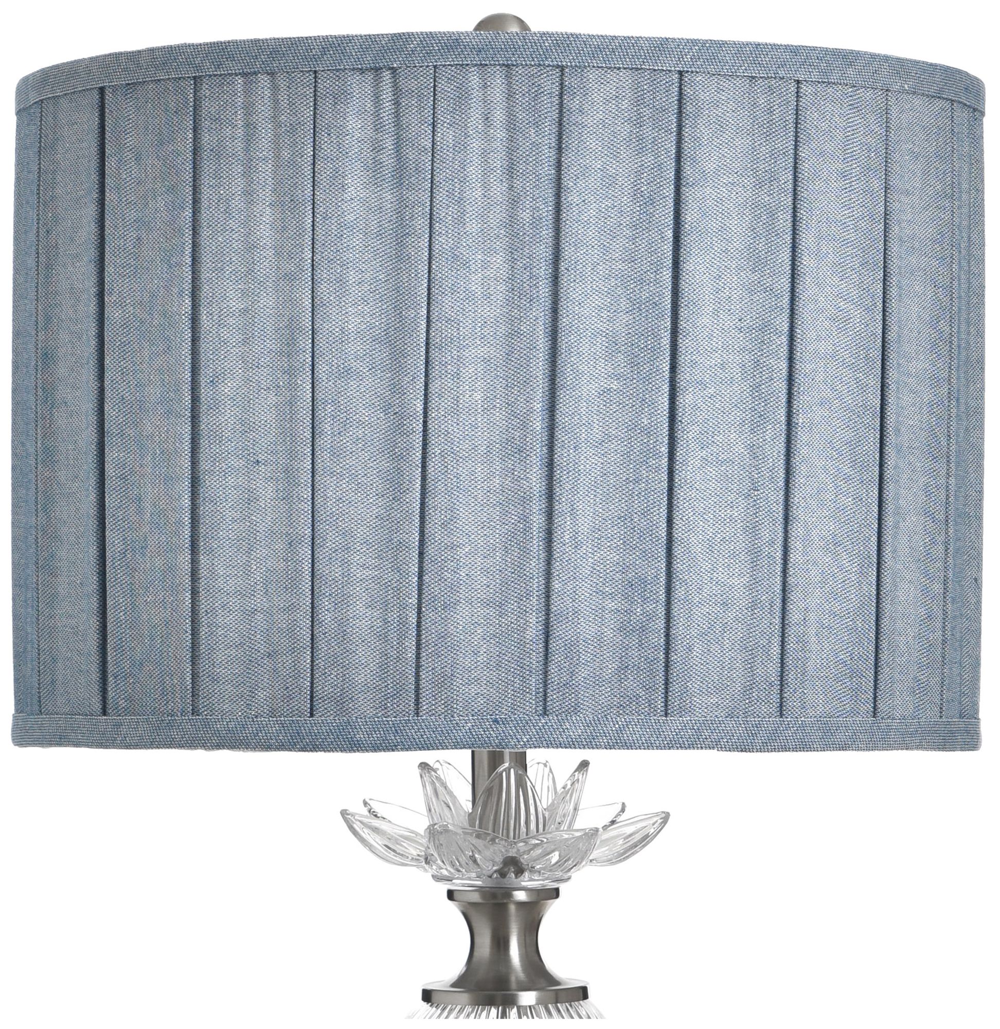 Image 5 StyleCraft 30.5" High Lotus Silver Table Lamp with Blue Shade more views
