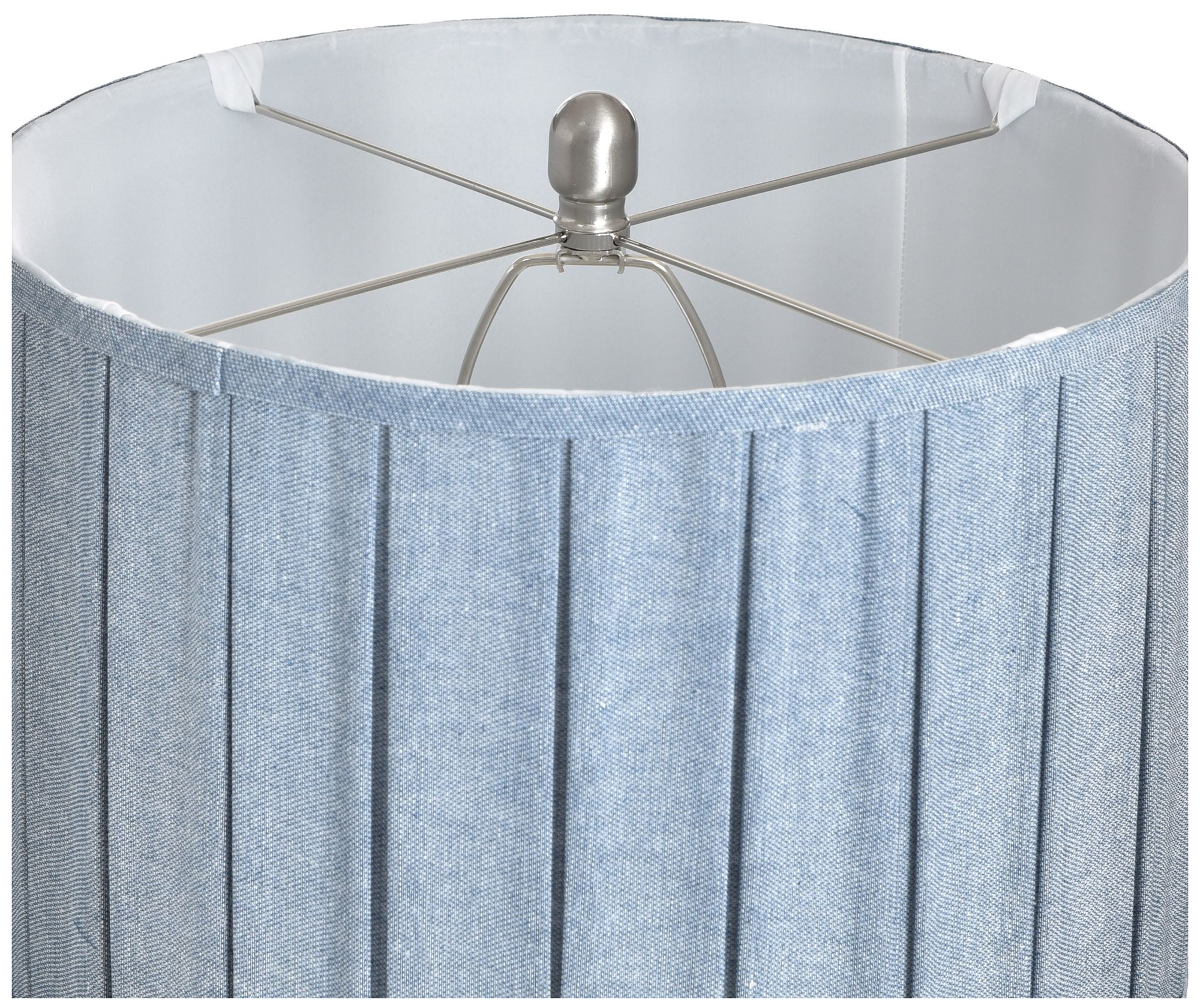 Image 6 StyleCraft 30.5" High Lotus Silver Table Lamp with Blue Shade more views