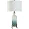 StyleCraft 30.5" High Blue Bows Glass Table Lamp With White Shade