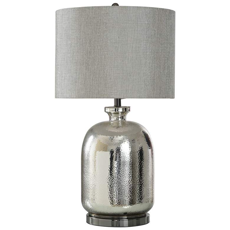 Image 1 StyleCraft 30.5" High Kassiania Silver Glass Table Lamp With Gray Shad