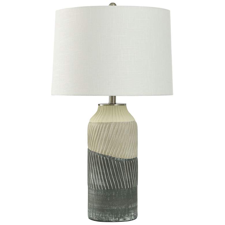 Image 1 StyleCraft 30.5" High Tabby Sage Ceramic Table Lamp With White Shade