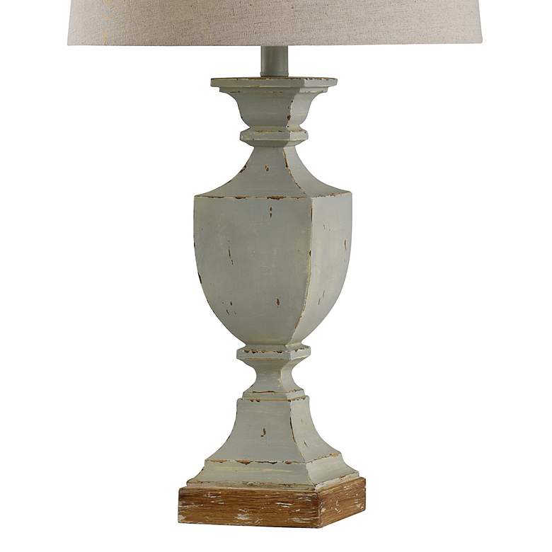 Image 3 Stylecraft 30 1/2" Antique Weathered Blue-Gray Traditional Table Lamp more views