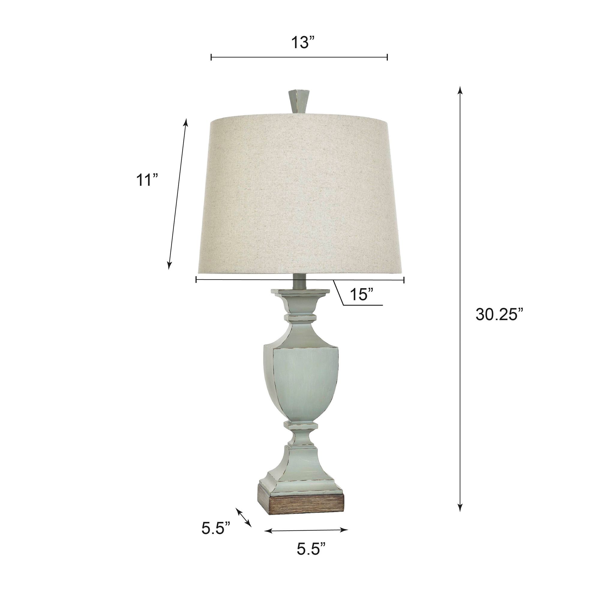 Image 7 Stylecraft 30 1/2" Antique Weathered Blue-Gray Traditional Table Lamp more views