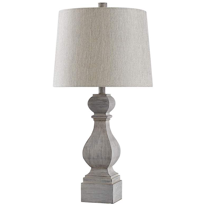 Image 1 Stylecraft 30 1/2" High Distressed Gray Faux Wood Table Lamp